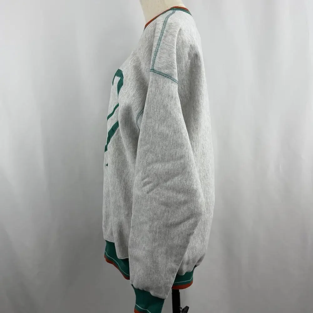 Vintage 90s Miami Dolphins Crewneck Sweatshirt Sz XL Gray Palm Legends Athletic - Picture 5 of 7